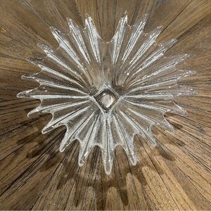 80's Vintage Lead Crystal Glass Palm Dish by Anita Harris for Dartington Crystal